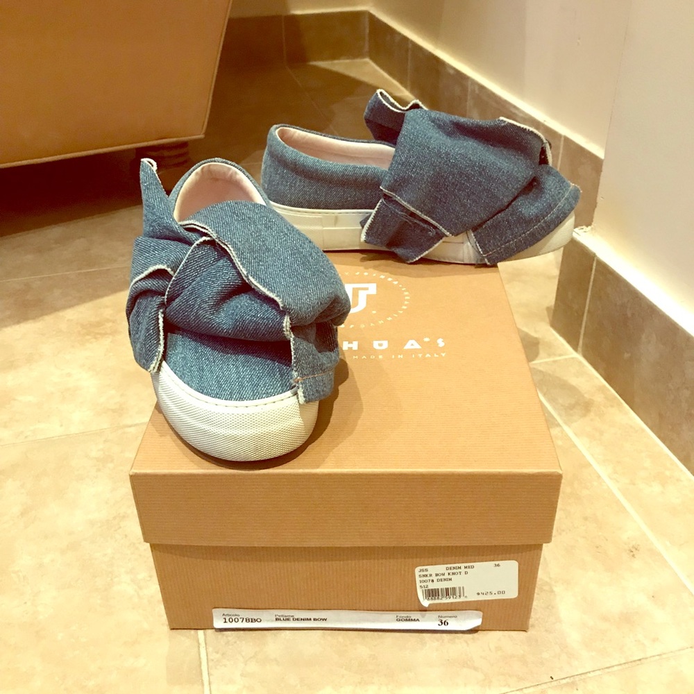 Joshua Sanders Denim Bow Knot Sneakers Size: 36